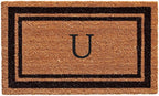 Calloway Mills 152963672U Black Border 36" x 72" Monogram Doormat Letter (U)