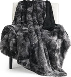 Bedsure GentleSoft Fluffy Black Blanket Cozy Gifts for Men, Black Home Decor Soft Fuzzy Plush Thick Warm Sherpa Fleece Faux Fur Throw Blanket for Couch Bed, Living Room College Dorm Decor, 50x60