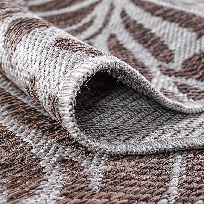 Keen Home Design Terrace Outdoor Round Rug - 5ft Round Washable Indoor/Outdoor Rug for Patio, Kitchen, Balcony, Beach, Garden, Deck and Porch, Size: 5'3" Round