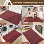 COSY HOMEER-Door-Mat 32"x48" Non Slip Absorbent Entryway Rugs Dirt Trapper Doormats Washable Entrance Mats Low Pile Welcome Floor Mat for Front Back Door and Entry Mats,Red