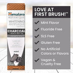Himalaya Botanique Whitening Antiplaque Toothpaste with Charcoal + Black Seed Oil, Fluoride Free, for Whiter Teeth, 4 oz, 2 Pack…