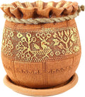Ceramic Pot with Drainage Hole and Saucer, Plant Pots, Modern Decorative Planters for House Plants Indoor Flowers Plants, Cute Flower Pot - Gifts (Birds (1.7 L))