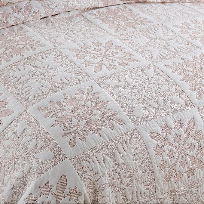 MarCielo 3-Piece 100% Cotton Oversized Bedspread Lightweight Quilt Coverlet Embroidery Farmhouse Bedding Set (TJ Colorful,King (112"x102"))