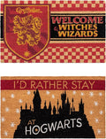 Gertmenian Harry Potter Coir Doormat - 2x3 Welcome Mat (2-Pack), Ideal for High Traffic Areas in Front Door, Garage, Entryway - Paramount Hogwarts/Witches, 80027