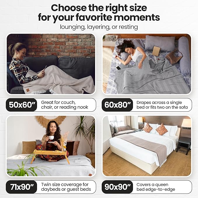 Gold Case Throw Blanket for Couch – 100% Recycled Turkish Cotton Blankets & Throws – Elegant Decorative Throw Blankets for Living Room Sofa – Woven Throws for Couch – Vintage Orange – 50x60