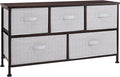 Amazon Basics Extra Wide Fabric 5-Drawer Storage Organizer Unit for Closet, Bronze