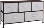 Amazon Basics Extra Wide Fabric 5-Drawer Storage Organizer Unit for Closet, Bronze