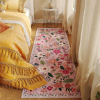 Runner Rug for Hallways Kitchen Rug Non Slip 2'6''x8' Washable Runner Rugs with Rubber Backing Soft Floral Carpet Runner for Hallways, Kitchen, Laundry, Bedroom, Bathroom(Pink)