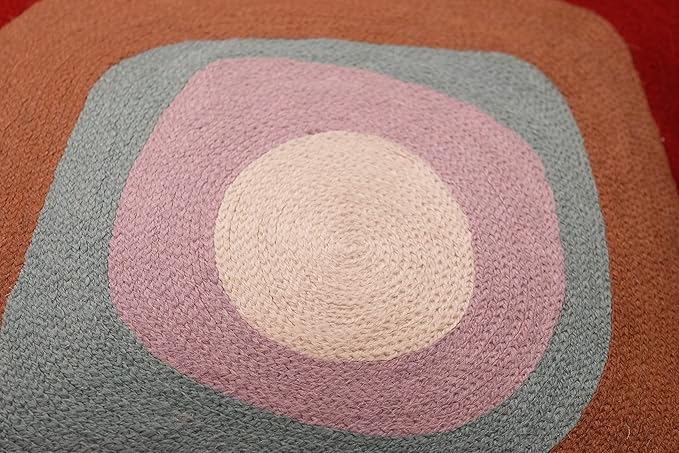 Kandinsky Modern Pillow Cover - Ruby Abstract Pillows | Contemporary Pillows | Mid Century Chair Cushions | Handmade Wool Size 18x18