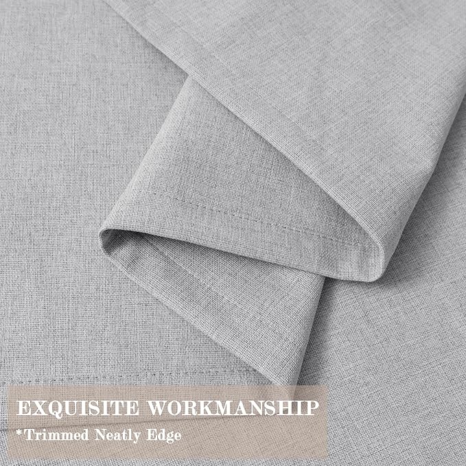 Silver Grey Pinch Pleat 100% Blackout Drapes Linen Blend, Room Divider, Room Darkening, Energy Saving, Furniture Protecting, Light Blocking Extra Wide Privacy Curtains, 200Wx108L, 1 PC