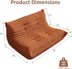 Bean Bag Chairs for Adults Giant Bean Bag Chair， 2 Seater with Memory Foam Filled Fireside Chair, Lazy Sofa Lounge Floor Sofa for Living Room, Bedroom, Office, No Assembly Required. (Orange)