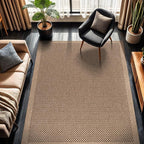 CAMILSON Easy Jute Rug 10x14, Indoor Outdoor Natural Color Fiber Area Rugs for Living Room Patio and Kitchen Rug, Sisal Boho Woven Design, Easy-Cleaning, Washable Outside Carpet Alfombras (10 x 14)