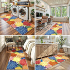 Area Rug 2x6 Washable Entry Rug Multicolored Tropical Botanical Modern Floral Indoor Kitchen Door Mat Entrance Carpet Non Slip for Bedroom Living Room, Porch
