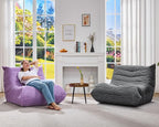 Bean Bag Chairs for Adults Giant Bean Bag Chair Memory Foam BeanBag Chair Big Bean Bag Sofa with Filler Faux Fur Fireside Beanbags Lazy Sofa for Living Room Bedroom Dorm Office (Purple Corduroy)
