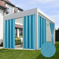 HolidayIdeas 4 Panels Linen Outdoor Curtains for Patio Waterproof-Teal Outside Curtains 54"x 84"-Indoor/Outdoor Curtains Weatherproof, Privacy for Pergola, Porch, Gazebo, Living Room, Backyard