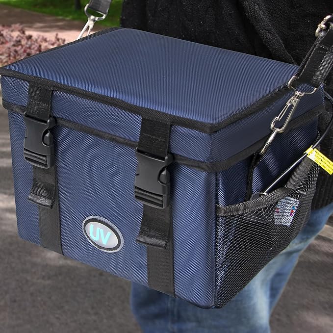 UV Sanitizer Box, 12L Portable Sanitizing and Cleaning Machine with 3-Level Timer, Foldable UV Cleaner Box for Toys, Mask, Towel, Key， Baby Bottle, Etc. Ozone Free UV Cleaning Box ﻿