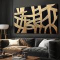 Abstract Wall Art Paintings Wall Decor Large Canvas Wall Art Decor Black And Gold Lines Texture Wall Art Artwork Modern Minimalist Wall Art Living Room For Room Bedroom Office Wall Decor 29"X58"