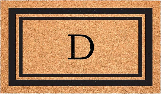 Calloway Mills 152963048D Black Border 30" x 48" Monogram Doormat Letter (D)