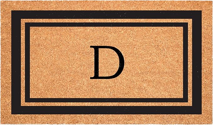 Calloway Mills 152962448 Black Border 24" x 48" Monogram Doormat (Letter D)