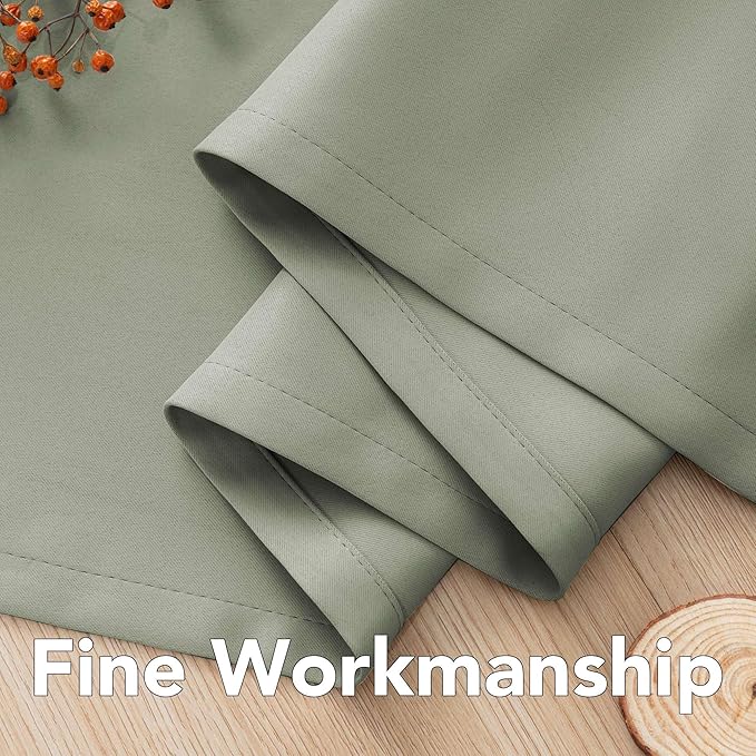 H.VERSAILTEX Room Darkening Curtains for Living Room Light Reducing Thermal Insulated Window Treatment Panels/Drapes Grommet Top 2 Panels Sea Grass - 52 x 84 Inches