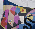 Wool Cotton Blend Abstract Flow Plush Pillow Cover - 18x18, Indoor and Outdoor