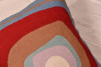 Kandinsky Modern Pillow Cover - Ruby Abstract Pillows | Contemporary Pillows | Mid Century Chair Cushions | Handmade Wool Size 18x18