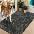 BEQHAUSE Dirt Trapper Door Mat 32"x48" Non-Slip Door Mats Washable Entryway Rugs Stain Resistant Doormat Absorbent Welcome Floor Mat for Front Back Door, Muddy Wet Shoes & Paws,Dark Grey