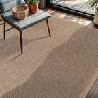 CAMILSON Easy Jute Rug 4x6, Indoor Outdoor Natural Color Fiber Area Rugs for Living Room Patio and Kitchen Rug Herringbone Seagrass Woven Design Easy-Cleaning Washable Outside Carpet Alfombras 4 x 6