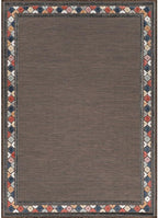 Beverly Rug Outdoor Rug 9x12 Modern Bordered Large Area Rugs for Indoor and Outdoor Patio Easy to Clean Non Shedding Living Room Porch Garden Washable Outside Carpet (9 x 12 Brown)