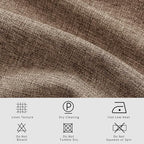Macochico 52”Wx96”L 100% Blackout Curtains for Bedroom Living Room Nursery Taupe Pinch Pleated Linen Curtains Farmhouse Burlap Drapes Thermal Window Panels with Hooks and Tieback 1 Panel