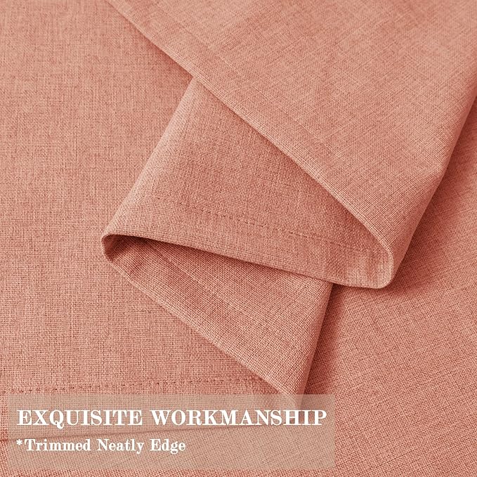 100" W x 84" L Faux Linen Room Divider Curtains, Full Blackout Pinch Pleated Drapes for Traverse Rod, Bedroom Divider Privacy Drapery with Hooks for Ceiling Track, 1 Panel, Orange