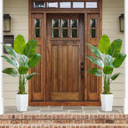 Lifelike Bird of Paradise Silk Artificial Plant Faux Banana Leaf Tree for Home Decor - Perfect Indoor Floor Plant with 9 Trunks (1, White Tall Planter, 5 FT)