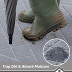 BEQHAUSE Dirt Trapper Door Mat 20" x 32", Doormat Non-Slip Entryway Rugs Washable, Dog Door Mat Stain Resistant and Absorbent Welcome Floor Mat for Front Back Door, Muddy Wet Shoes & Paws, Grey