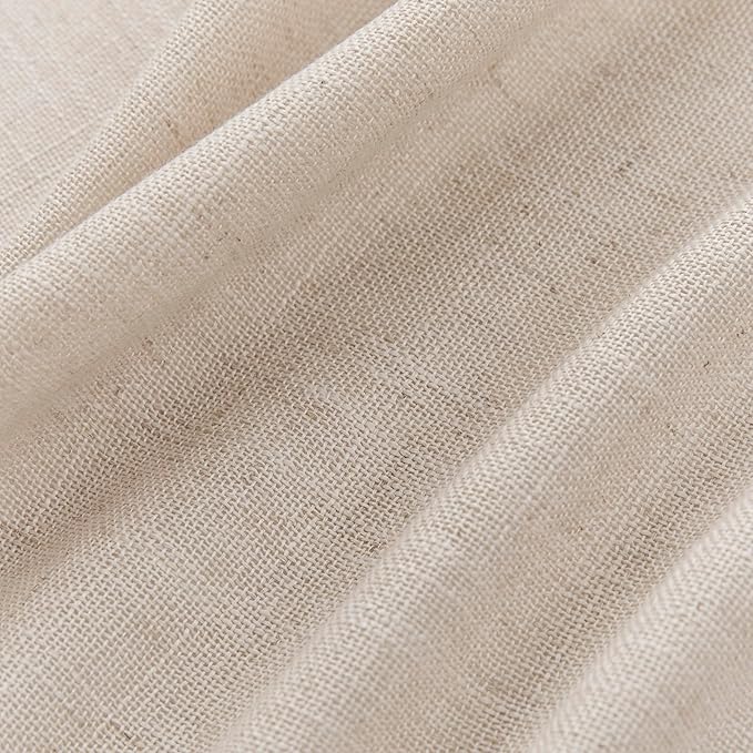 Joydeco Linen Curtains for Living Room,Semi Sheer Drapes Window Long Curtains 108 inches Long Pink Beige