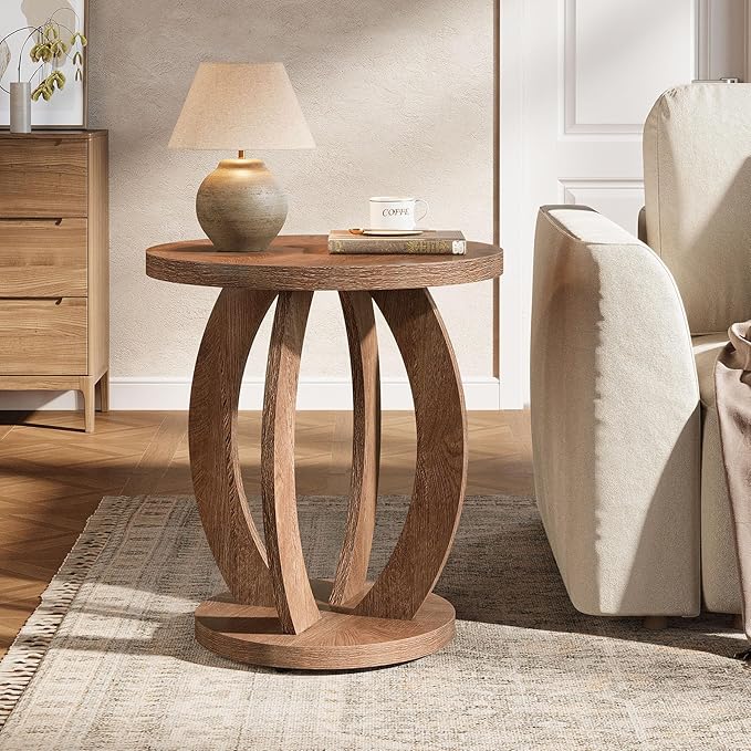 Tribesigns Round Side Table with Storage