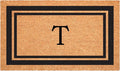 Calloway Mills 152961830T Black Border 18" x 30" Monogram Doormat, (Letter T)