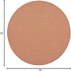 Nourison Positano Indoor/Outdoor Terracotta 6' x Round Area Rug, Easy Cleaning, Non Shedding, Bed Room, Living Room, Dining Room, Backyard, Deck, Patio (6 Round)