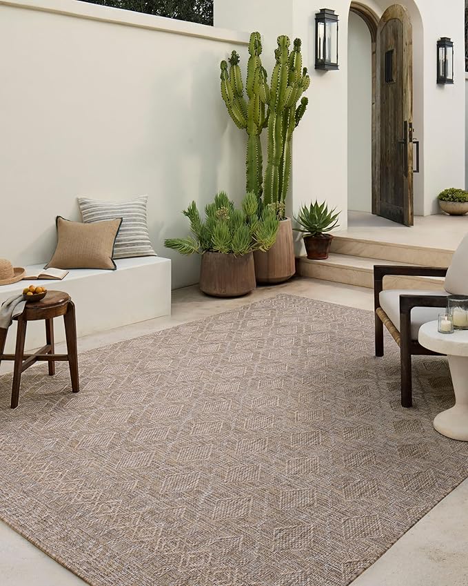 Loloi Amber Lewis Topanga Collection TOP-06 Natural/Mist 2'-3" x 3'-9" Indoor/Outdoor Area Rug