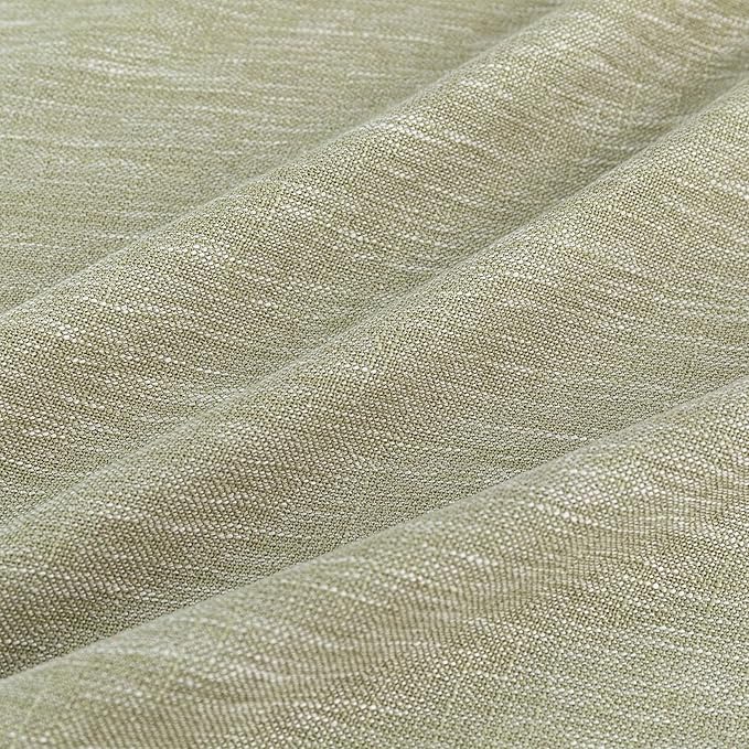 MYSKY HOME Patio Sage Curtains for Sliding Door, Living Room Curtains & Drapes Soft Farmhouse Window Treatments 90 inch Length 2 Panels Set Linen Look Semi Sheer Draperies, 50" W x 90" L, Sage Green