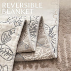 jinchan Boho Floral 100% Cotton Blanket 4-Layer Throw Blanket with Tassel Grey and White Flower Butterfly Soft Luxury Rustic Farmhouse Decor Blanket for Couch Bed 60x80 inch All Season Gift for Women