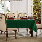 sancua Rectangle Tablecloth - 90 x 156 Inch - Stain and Wrinkle Resistant Washable Polyester Table Cloth, Decorative Fabric Table Cover for Dining Tables, Buffet Parties and Christmas, Hunter Green