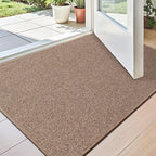 LUMI Indoor Door Mat 24"x36", Ultra Thin Low Profile Non-Slip Doormat for Home Entrance, Absorbent & Stain-Resistant Welcome Mats, Washable Entryway Mat for Front Door, Patio, Porch, Camel