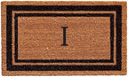Calloway Mills 152963672 Black Border 36" x 72" Monogram Doormat Letter (I)
