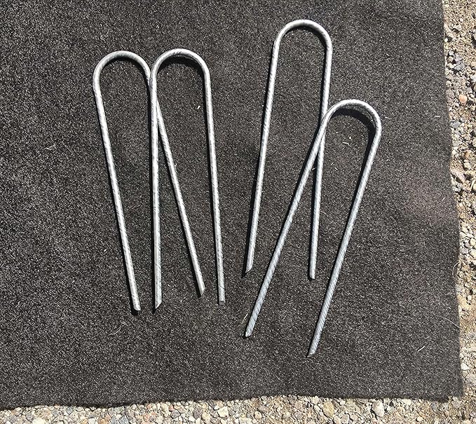 Sandbaggy Galvanized 6-Inch Landscape Staples ~ 9 Gauge Steel - Fabric Pins, Garden Earth Stakes, Ground Cover, Fence Anchors, Lawn Nails ~ Trusted by Organic Farmers Across The USA (200 Staples)