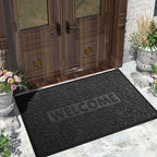 Yimobra Welcome Matt Outdoor, 60x36, Waterproof All-Season Front Door Mat, All-Weather Doormat, Sturdy Natural Rubber, Fade Resistant, Low Profile, Easy Clean Patio Porch Entryway Mat, Black