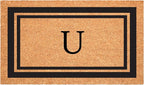 Calloway Mills 152963048U Black Border 30" x 48" Monogram Doormat Letter (U)