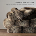 Luxury Faux Fur Throw Blanket, Soft Fluffy Faux Mink Blankets for Bed, Couch, Sofa, Thick Cozy Plush Warm Fur Throws with Reversible Velvet, Ombré Sable Brown, 50"x60"