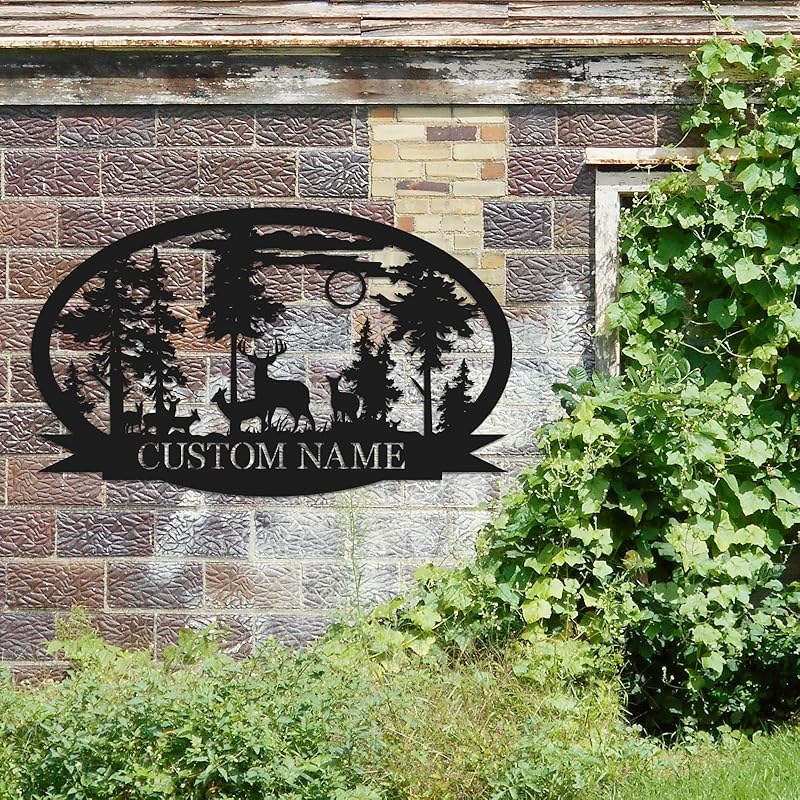 Personalized Deer Metal Cabin Sign | Custom Metal Sign | Personalized Camping Signs | Deer Hunter Gift | Custom Signs Outdoor Metal | Custom Family Name Sign | Cabin Decor | Porch Sign