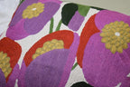 Lily Pink Flower Pillow Cover | Suzani Accent Pillow | Outdoor Floral Pillows | Hand Embroidered Wool Cushion - 18x18