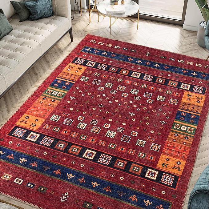 Keen Home Design 3x5 Rug - Machine Washable Entry Rug with Non-Slip Backing, Ideal for Enteryway, Kitchen, Bathroom, Laundry Room - Vintage, Easy Clean, Durable, Low Pile Rug - (3' x 5')